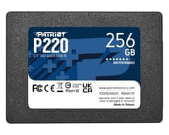 Patriot P220 256GB SSD / Interní / 2,5" / SATA 6Gb/s /