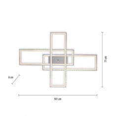 PAUL NEUHAUS LEUCHTEN DIREKT is JUST LIGHT LED stropní svítidlo 101,5x71cm, stříbrná barva, RGB Rainbow, stmívatelné CCT RGB plus 2700-5000K