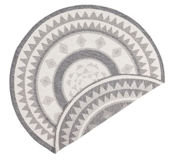 NORTHRUGS Kusový koberec Twin Supreme 103413 Jamaica grey creme kruh – na ven i na doma