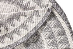 NORTHRUGS Kusový koberec Twin Supreme 103413 Jamaica grey creme kruh – na ven i na doma 140x140 (průměr) kruh