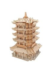 Kraftika Woodcraft dřevěné 3d puzzle yellow crane tower