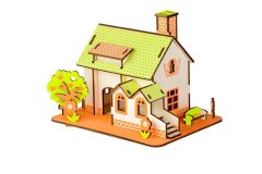 Kraftika Woodcraft dřevěné 3d puzzle zelený dům