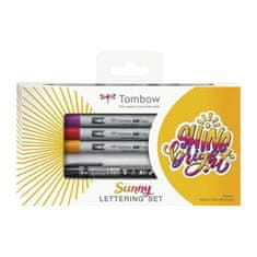 Tombow Sada sunny lettering set (4ks), štětcové fixy