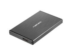 Natec Externí box pro HDD 2,5" USB 3.0 Rhino Go, černý, hliníkové tělo