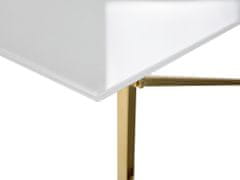Beliani Konferenční stolek bílý se stříbrnou EMPORIA