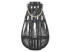 Beliani Proutěný lampion černý 56 cm TONGA