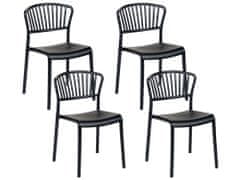 Beliani Sada 4 jídelních židlí černé GELA
