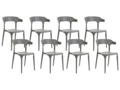 Beliani Sada 8 jídelních židlí šedé GUBBIO