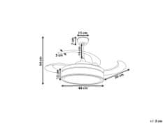 Beliani Stropní ventilátor se světlem bílý/světlé dřevo FREMONT