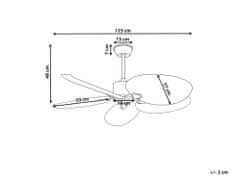 Beliani Stropní ventilátor černý/světlé dřevo MAMMOTH