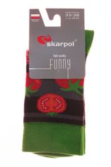 Amiatex Obrázkové ponožky 80 Funny tomato + Ponožky Gatta Calzino Strech, šedá, 39/41