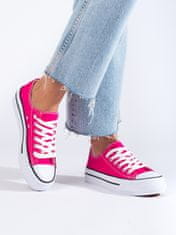 Amiatex Krásné dámské tenisky růžové bez podpatku + Ponožky Gatta Calzino Strech, odstíny růžové, 40
