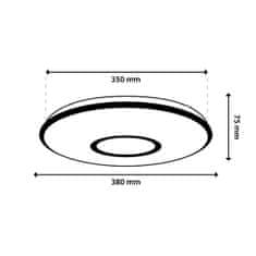 LUMILED Stropní LED svítidlo VERUS 24W CCT kulaté 38cm + dálkové ovládání