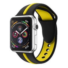 BStrap Silicone Line řemínek na Apple Watch 38/40/41mm, Black Yellow