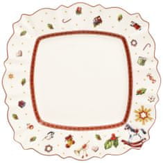 Villeroy & Boch Vánoční mělký talíř TOY'S DELIGHT čtvercový, bílý