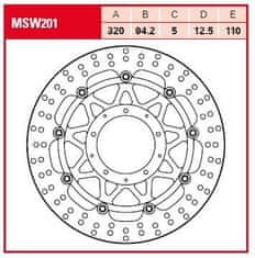 TRW PLOVÁK BRZDOVÉHO ROTORU RND L/R MSW201