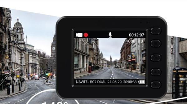  autokamera navitel RC2 Dual full hd rozlíšenie vnútorná hlavná predná kamera skvelé zábery čítačka kariet gsensor