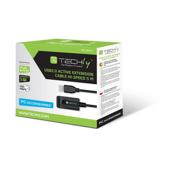 Techly Trans. Usb 2.0 A-A 5M Aktivní