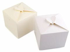 Kraftika 1ks bílá papírová krabička se srdcem, krabice krabičky
