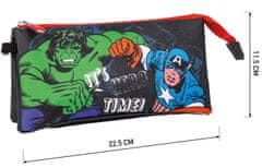 CurePink Trojitý školní penál na tužky Marvel|Avengers: Je čas hrdinů! (23 x 12 x 2 cm)