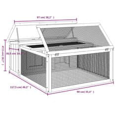 Greatstore Králíkárna moka 117,5 x 97 x 47,5 cm masivní borové dřevo