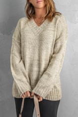 OMG! Dámský pletený svetr Gato béžová 2XL
