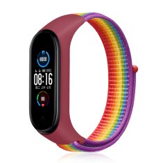 VšeNaMobily.cz Náhradní náramek Mi band 3/4/5/6/7 SportNylon - Červeno-Duhová -