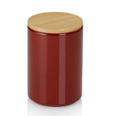 Kela Pojemník do kuchyně, keramika/bambus, 0,7 l, ø 10 x 15 cm, červený Cady / Kela
