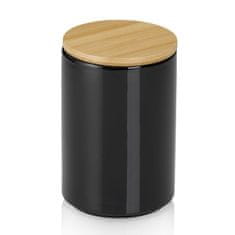 Kela Pojemník do kuchyně, keramika/bambus, 0,7 l, Ø 10 x 15 cm, černý Cady / Kela