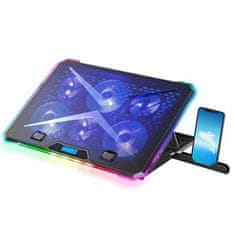 Evolveo Ania 9 RGB, nastavitelný podstavec pro notebook a telefon, posvícení, regulace otáček, ntb 10-17"