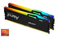 Kingston 32GB 5200MT/s DDR5 CL36 DIMM (Kit of 2) FURY Beast RGB EXPO