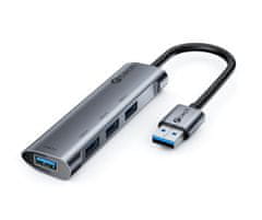 C-Tech HUB USB, UHB-U3-AL, 4x USB 3.2 Gen 1, hliníkové tělo