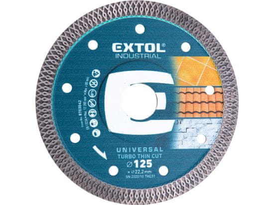 Extol Industrial Kotouč diamantový řezný, turbo Thin Cut, suché i mokré řezání, O 125x22,2x1,5mm