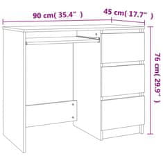 Vidaxl Psací stůl hnědý dub 90 x 45 x 76 cm kompozitní dřevo