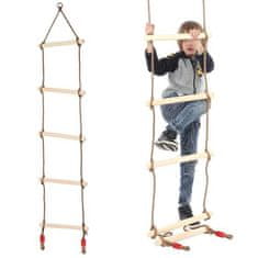HADEX Dřevěný provazový žebřík, 190cm