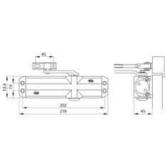 Yale Dveřní zavírač 1100mm 80kg bronz Y4000