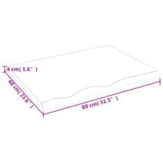 Petromila Nástěnná police 80x60x(2-4) cm neošetřené masivní dubové dřevo