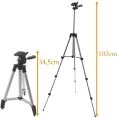 JYC 35-102cm fotografický stativ stříbrný