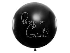 KIK Odhalení pohlaví Balón Chlapec černý bílý nápis