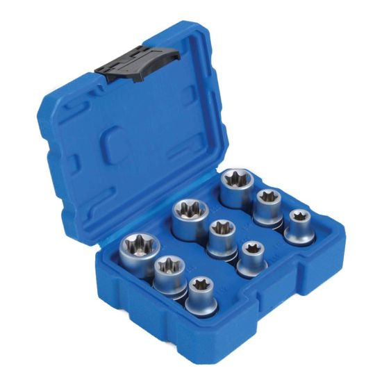 ASTA Nástrčné klíče, E-Torx, 1/2", E10 - E24, 9 ks - SSE912