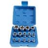 Hlavice 1/4”, 3/8” a 1/2” nástrčné TORX-E, vel. E4-E24, sada 14 ks - SATRA