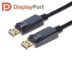 HADEX PremiumCord DisplayPort 1.2 přípojný kabel M/M, zlacené kon., 1,5m