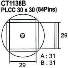 HADEX Nástavec na vyfoukávačku PLCC 84pin 29x29mm