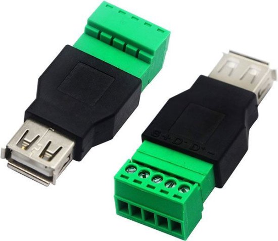 HADEX USB zdířka A se svorkovnicí