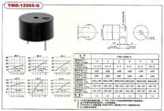 HADEX Piezobzučák 12mm,napájení 10-14V/25mA