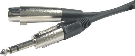 HADEX Kabel XLR 3P zdířka - Jack 6,3 stereo, 2m, OFC kabel 6mm