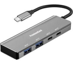 HADEX USB-C hub 5G SuperSpeed na 2x USB 3.2 C +2x USB 3.2 A, Aluminum