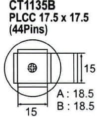 HADEX Nástavec na vyfoukávačku PLCC 44pin 15x15mm