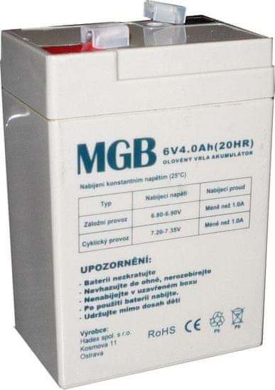 HADEX Pb akumulátor MGB VRLA AGM 6V/4Ah