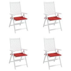 Vidaxl Podušky na zahradní židli 4 ks červené 40x40x3 cm látka oxford
